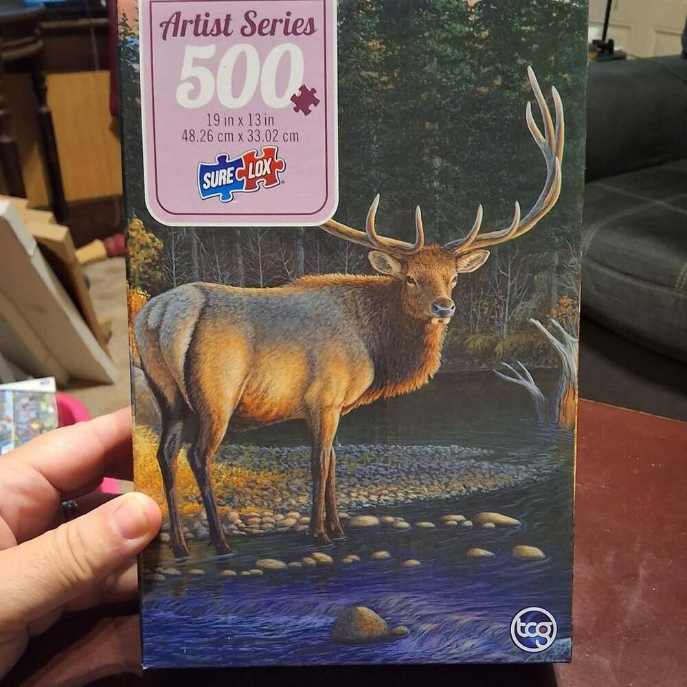 Sure-Lox Artist Series Shades of Autumn Elk 500 Piece Puzzle